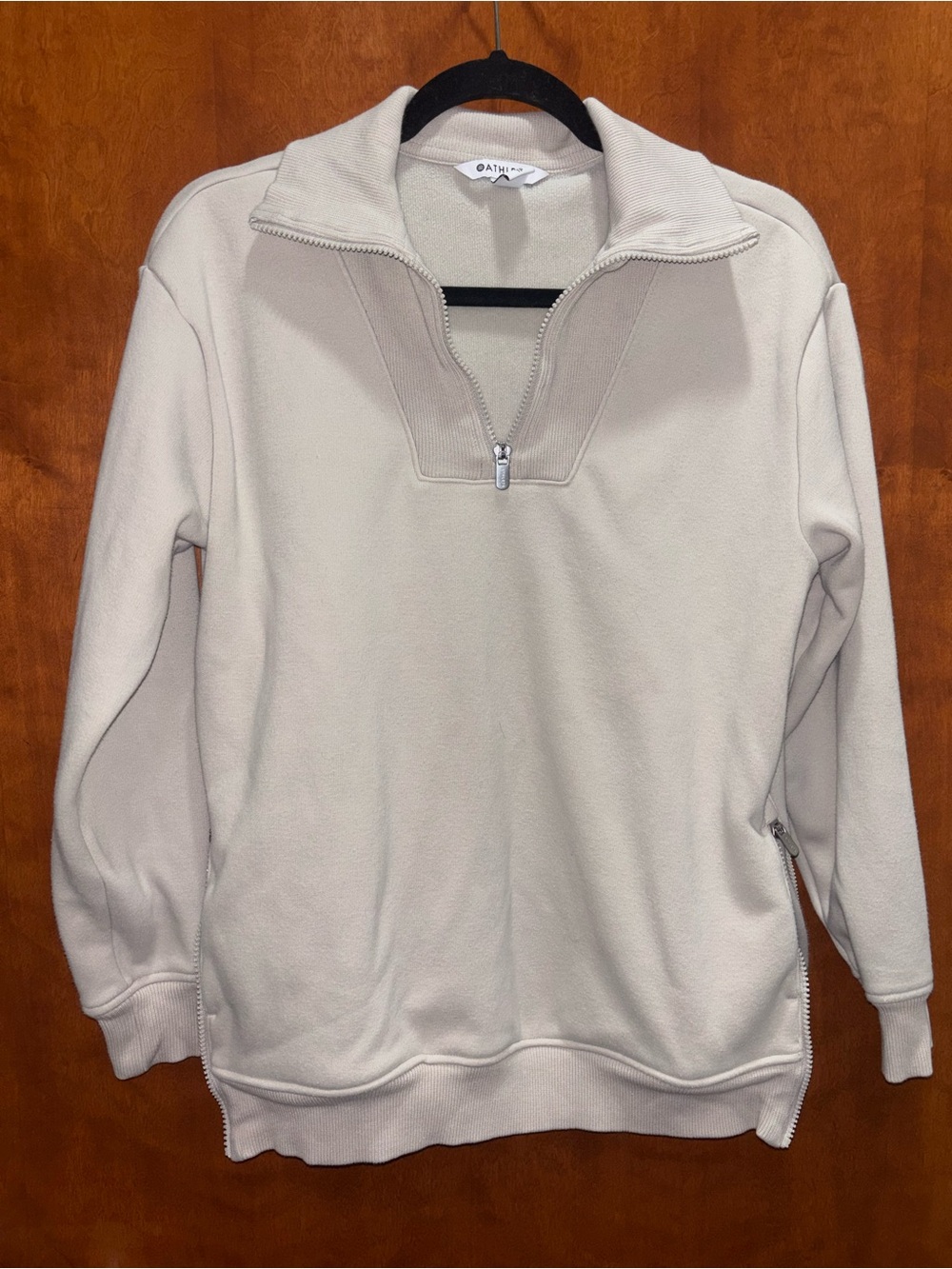 Athleta Cream Quarter-Zip Men's Sweater